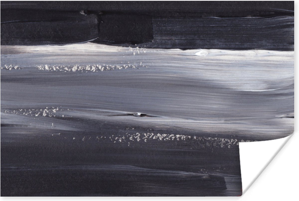 Poster Verf - Abstract - Zwart - 60x40 cm