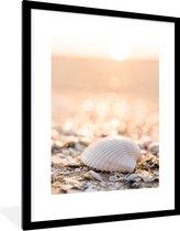 Poster - Fotolijst - Wanddecoratie - Schelpen - Strand - Zon - Poster in lijst - Poster met frame - Poster strand - 60x80 cm - Kader - Woonkamer - Foto in lijst