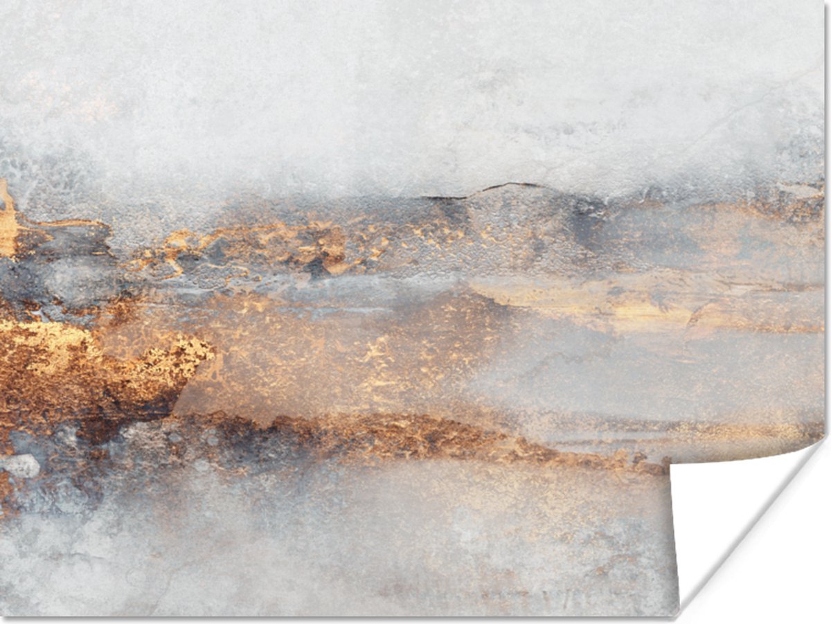 Poster Mist - Goud - Abstract - 40x30 cm
