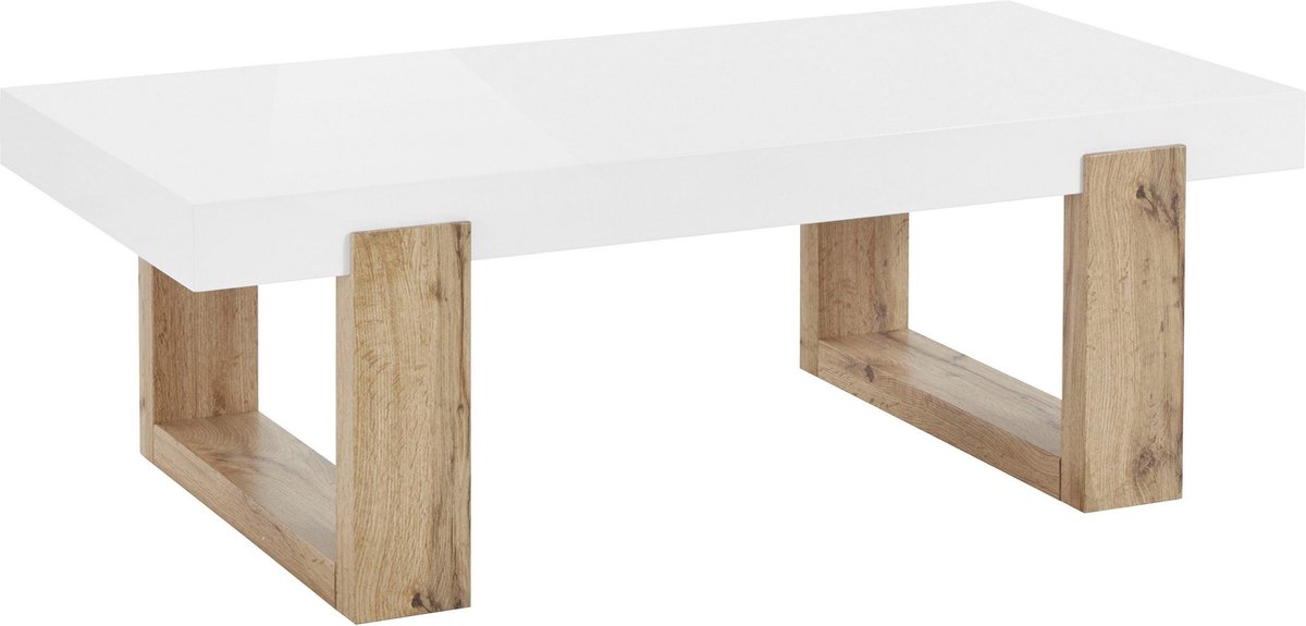 Solid-Salontafel in WitEiken look
