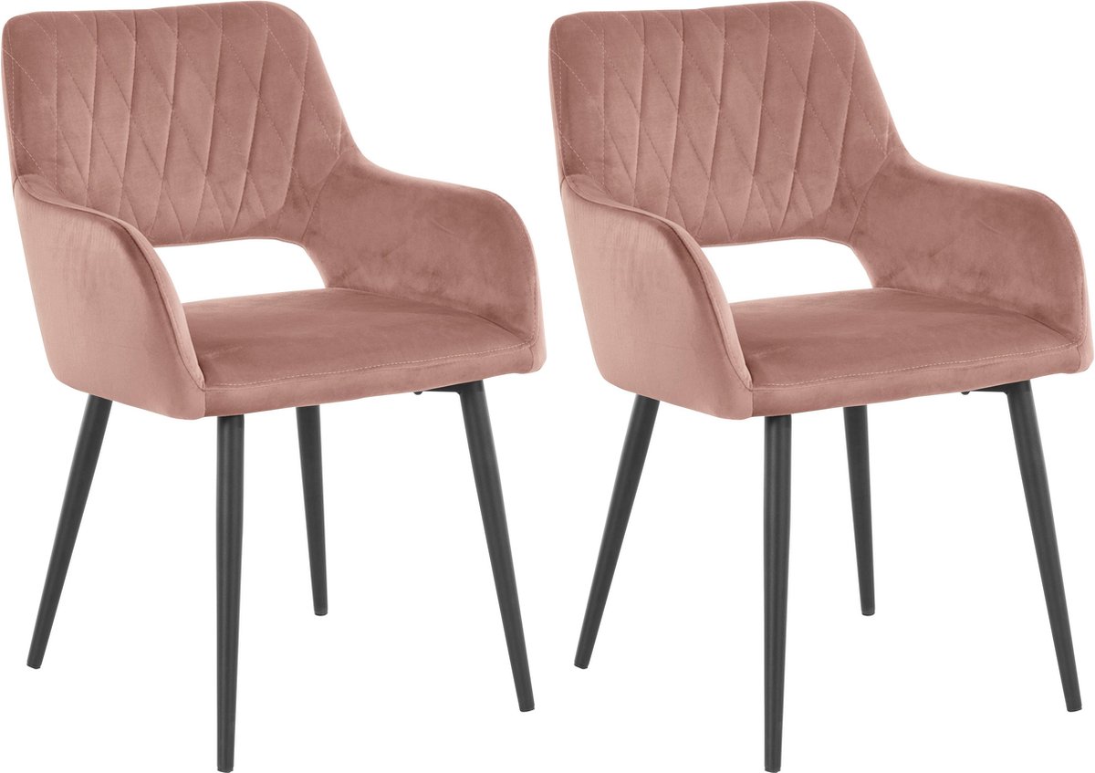 Notio Living Franca-Eetkamerstoel - 2 Pack - Rose Rood