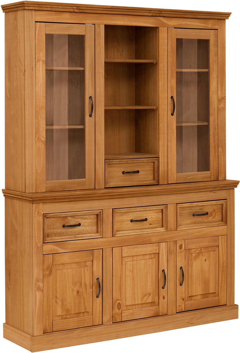Selma - Buffet 3 Deuren 3 Laden 2 Glasdeur 1 Lade (192 x 145 x 38 cm)