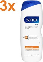 Sanex - BiomeProtect Dermo - Sensitive - Gel douche - 3x 750ml - Pack économique
