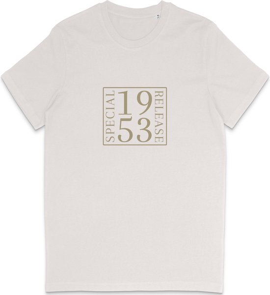 T Shirt Heren Dames - Geboortejaar 1953 Speciale Uitgave - Wit Vintage - 3XL