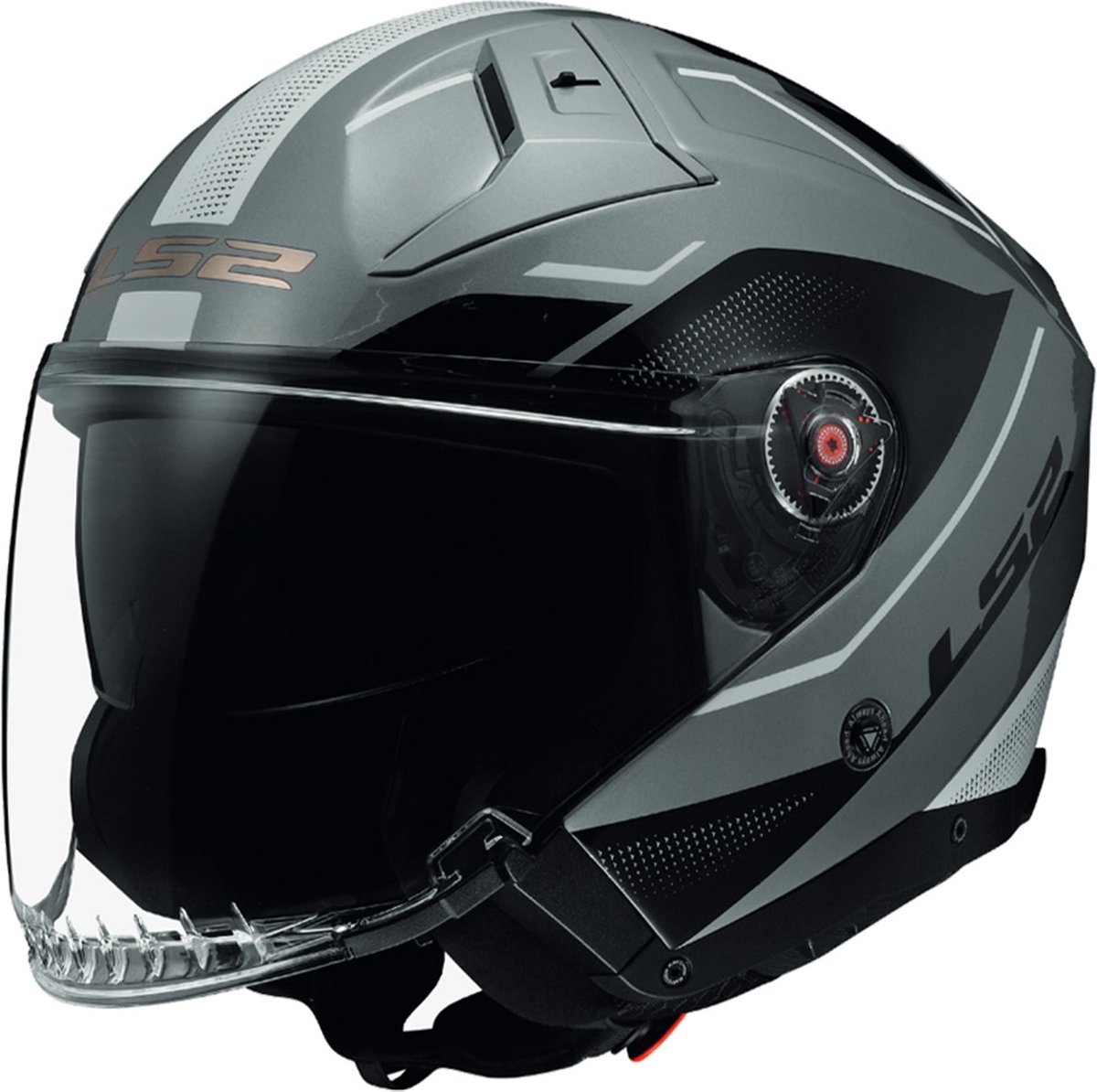LS2 Helm Infinity II Veyron OF603 grijs / wit maat XL