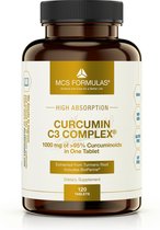 Curcumin C3 Complex - 1000 mg - 120 Tablets - Kurkuma met Zwarte Peper Bioperine - High Strength Curcumine