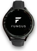 Fungus - Smartwatch bandje - Geschikt voor Samsung Galaxy Watch 6 (incl. Classic), Watch 5 (incl. Pro), Watch 4, Watch 3 41mm, Active 2 - Horloge 20mm - Leer - Zwart, zilver gesp