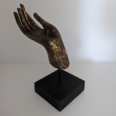 Hand of Boeddha bruin/goud - boeddhabeeld - Abhaya Mudra - Handmade - Spititualiteit - Decoratief- H28cm