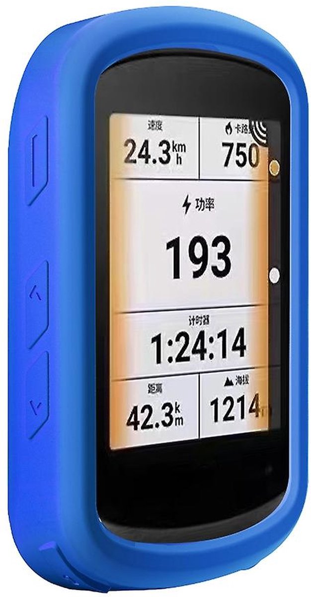 Beschermhoesje + screenprotector voor Garmin Edge 840 - Siliconen beschermhoes voor fietsnavigatie - Blauw