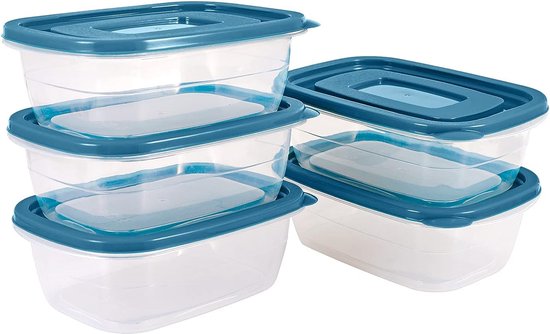 Fit het nieuwe jaar in – Plastic Portiedoos Sets met Deksel Rechthoekig 10 Stuks