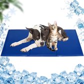 Koelmat voor hunden en katten, duurzame koelmat voor huisdieren, zelfkoelende kussens, non-toxic gel, large koele hundendeken voor hunden, katten in de hete zomer, blauw, 120 x 70 cm