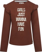 No Way Monday-Girls T-shirt ls-Brown - Maat 98