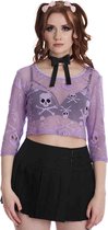 Banned - Skull Crop top - 2XL - Paars