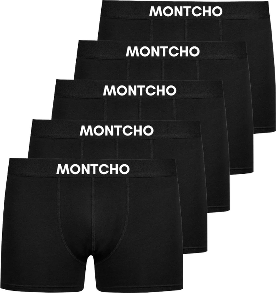 MONTCHO - Essence Series - Boxershort Heren - Onderbroeken heren - Boxershorts - Heren ondergoed - 5 Pack - Zwart - Heren - Maat L - Montcho