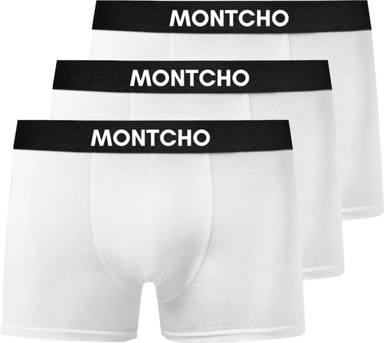 MONTCHO - Essence Series - Boxershort Heren - Onderbroeken heren - Boxershorts - Heren ondergoed - 3 Pack - Wit - Heren - Maat M