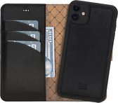 Bouletta geschikt voor iPhone 15 Plus Uitneembaar Lederen Magsafe BookCase Hoesje - Rustic Black