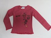 T-Shirt met lange mouw - Meisje - Streepje rood / roze - 6jaar 116