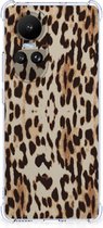 Hippe Hoesje Geschikt voor OPPO Reno10 Smartphone hoesje met doorzichtige rand Leopard