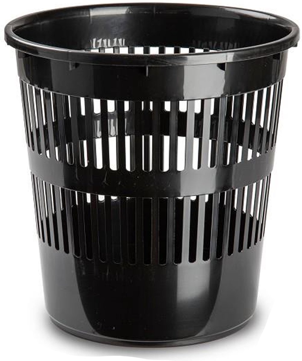 Goedkoopste Plasticforte Afvalemmer - 10 liter - 28 cm - kunststof - zwart - prullenmand