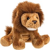 Suki Gifts Pluche knuffeldier Leeuw - bruin - 13 cm - safari thema speelgoed dieren