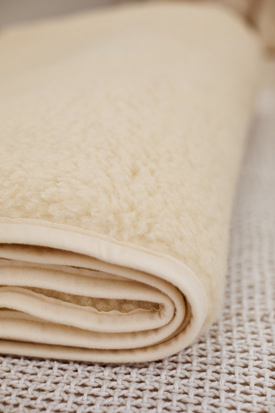 Couverture en laine mérinos - crème 160x200cm