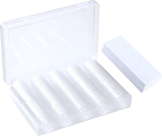 Coffret Collection Pièces De Monnaie Fippy - 100 Capsules + Boîte Bois + Joints EVA (18-30mm)