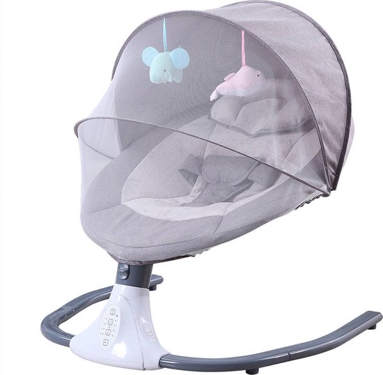 Ultieme Slimme Elektrische Wipstoel - Verstelbaar, Comfortabel en Stijlvol - Babyschommel voor Baby's - Grijs