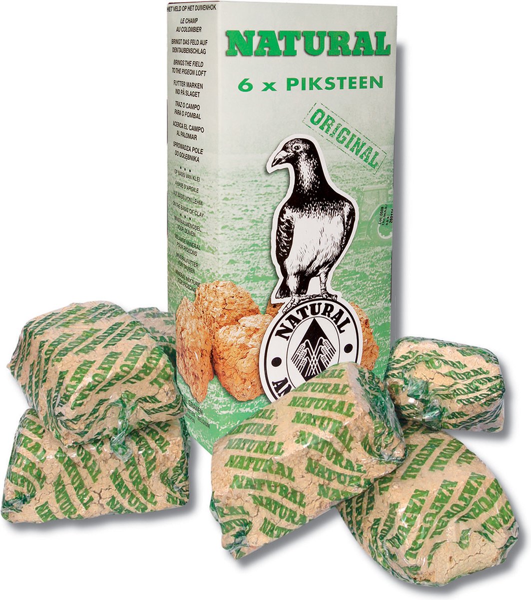 Natural - Kledingaccessoire Voor Dieren - Duif - Natural Piksteen 6-pack 8,5x12,5x27,5cm - 6st