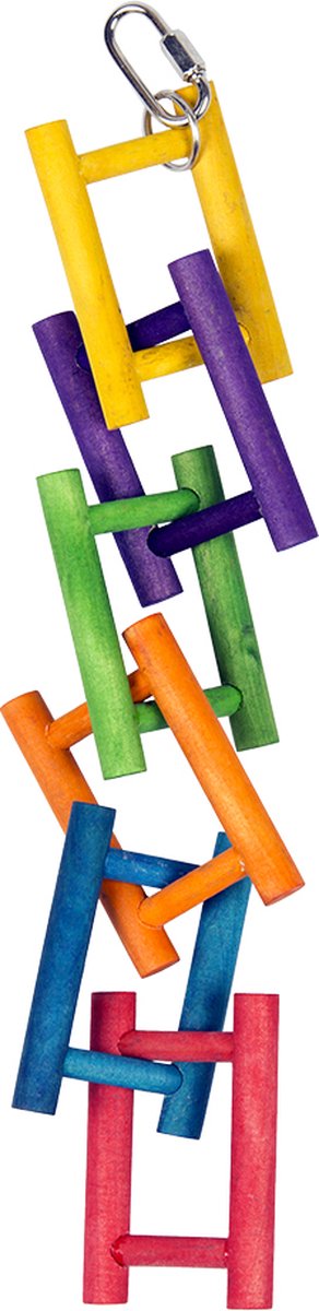 Kleurrijk houten vogelladder 40x6cm