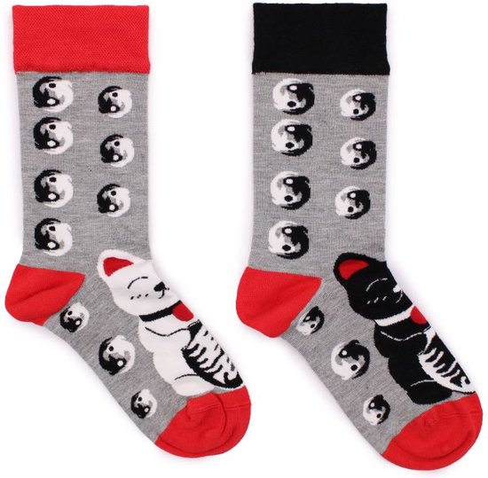 Hop Hare - Bamboe sokken - Vrolijke sokken - Grappige sokken - Happy Socks - Kattensokken - Unisex - Lucky cat - 41-46