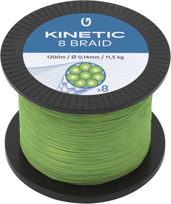 Fil de pêche tressé Kinetic Cyber ​​​​8 1200 m Vert 0,140 mm