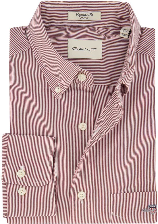 Gant casual overhemd bordeaux