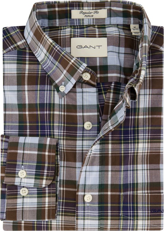 Gant overhemd bruin Regular fit