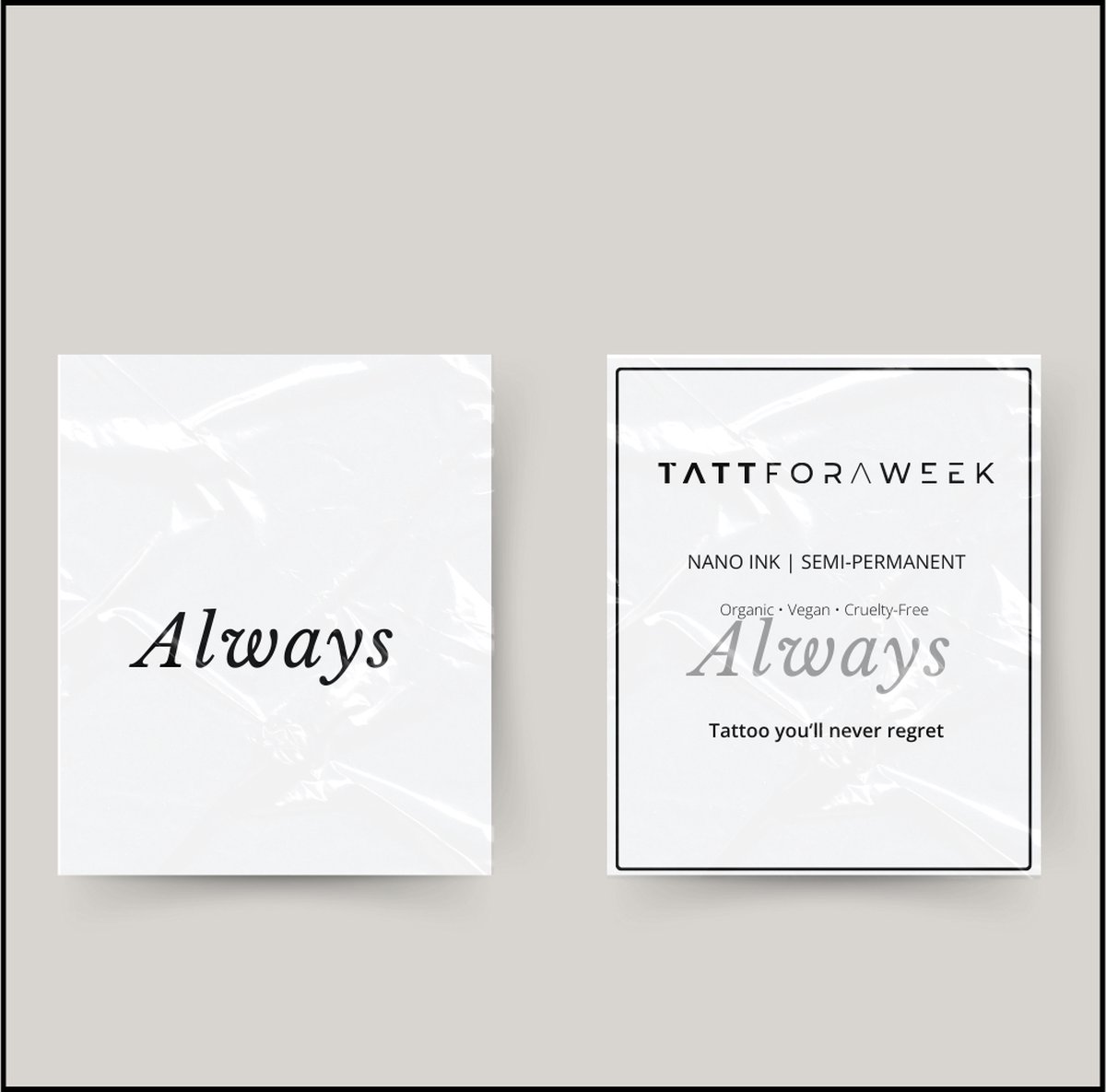 Tijdelijke tattoo always | Neptattoo volwassenen | Tijdelijke tattoo voor volwassenen | Temporary tattoo | Plaktattoos voor volwassenen | Neptattoos | Probeer zorgeloos een tattoo | tattforaweek