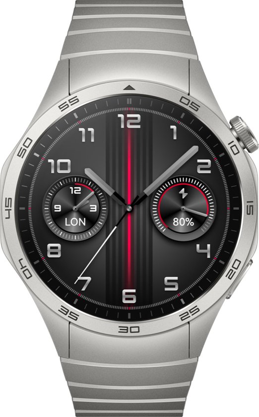 HUAWEI WATCH GT 4 - 46MM - Zilver/ goud roestvrij stalen Horlogeband - Verbeterd 24/7 gezondheidsbeheer - Tot 2 weken batterijduur - Compatibel met iOS & Android