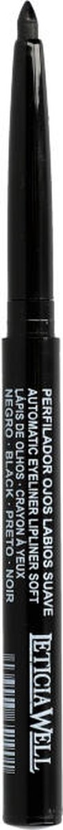 Leticia Well - Black/Zwart oogpotlood en lippotlood draaibaar zacht / Automatic Eyeliner Lipliner Soft - Nummer 33290 - 1 stuks