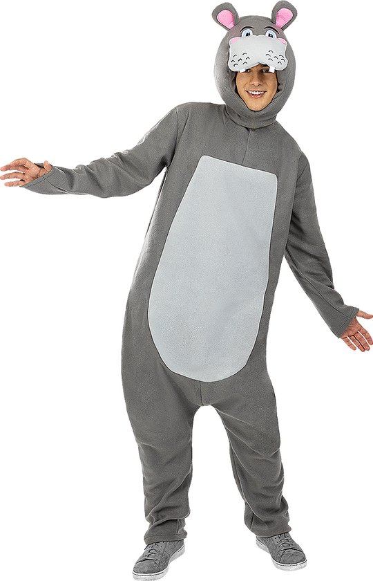 FUNIDELIA Nijlpaard kostuum voor mannen Dieren - Maat: - Grijs / Zilver