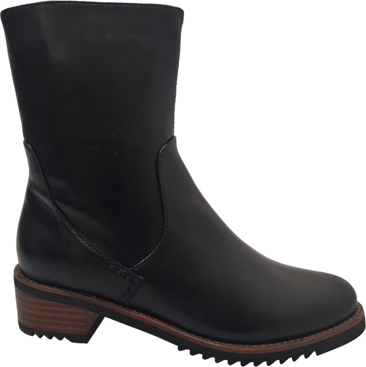 EVERYBODY Bee Enkellaarsjes - Enkelboots met rits - Dames - Zwart - Maat 37