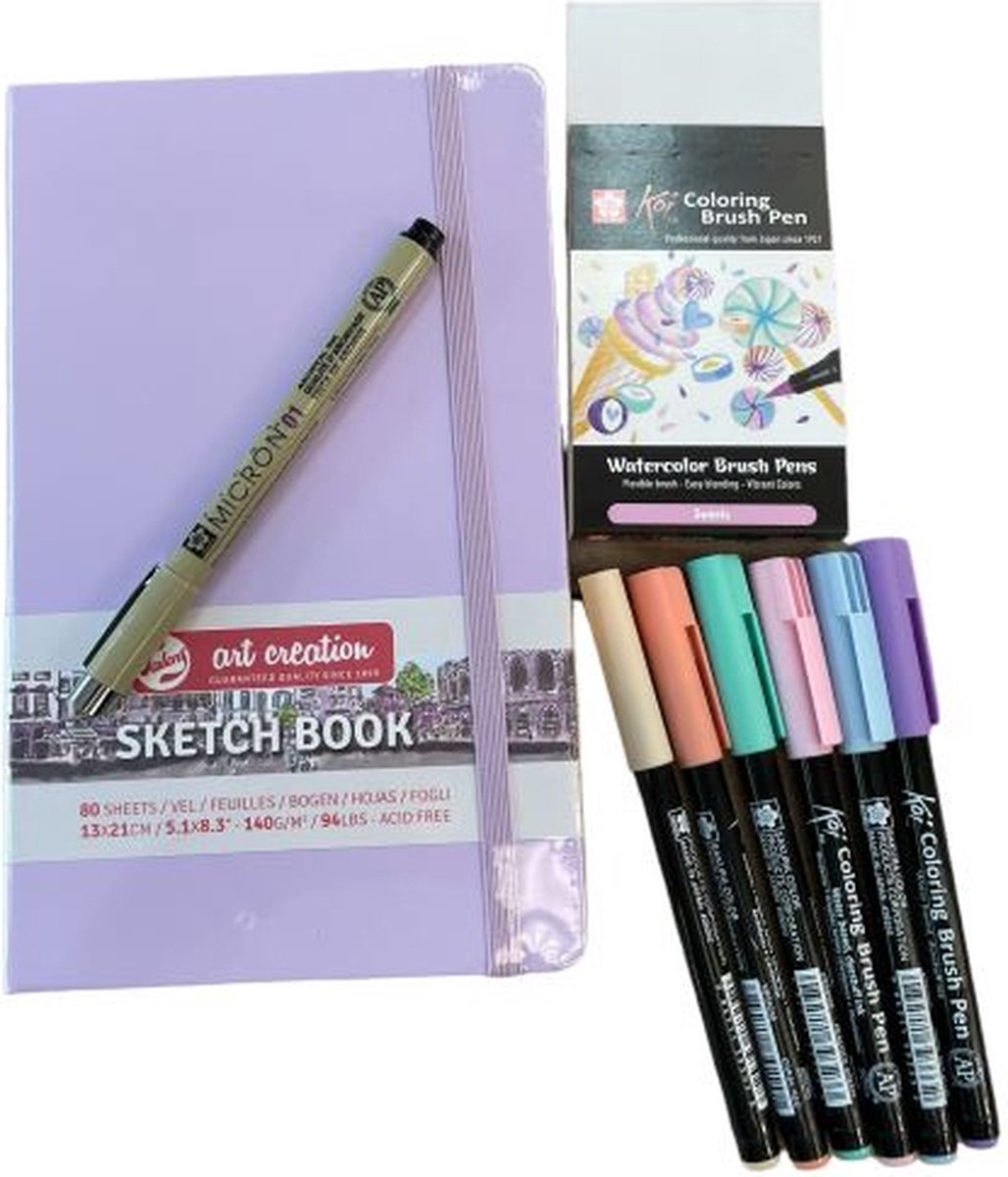 Koi set Coloring Brush Pens Micron 01 Art Creation sketch book