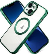 Casemania Hoesje Geschikt voor Apple iPhone 15 Plus Groen - Siliconen Back Cover - Geschikt voor Magsafe