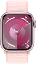 Apple Watch Series 9 - 41mm - Case with Light Pink Sport Loop - Roze Aluminium