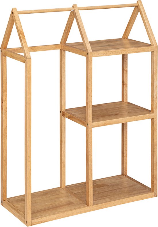 Kledingrek voor Kinderen - Natuurlijk Hout - Klein Model – Mimu Kids