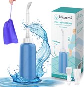 Nizami Mobiele Bidet - Peri Bottle - Draagbare Bidet - Blauw - 500ML - Incl. Reiszakje & 2 Sproeikoppen