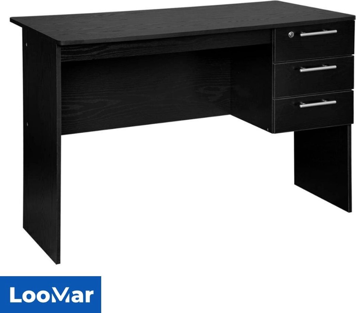 LooMar Bureau - Industrieel - Computertafel - Bureautafel- Laptoptafel - Thuiskantoor - Zwart