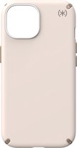 Speck hoesje geschikt voor Apple iPhone 15 - Slank - MagSafe - Ultieme Bescherming - Luxe Soft-touch Afwerking - Valbescherming gecertificeerd tot 4 meter - Microban Antibacterieel - Presidio2 Pro lijn -Beige Geel