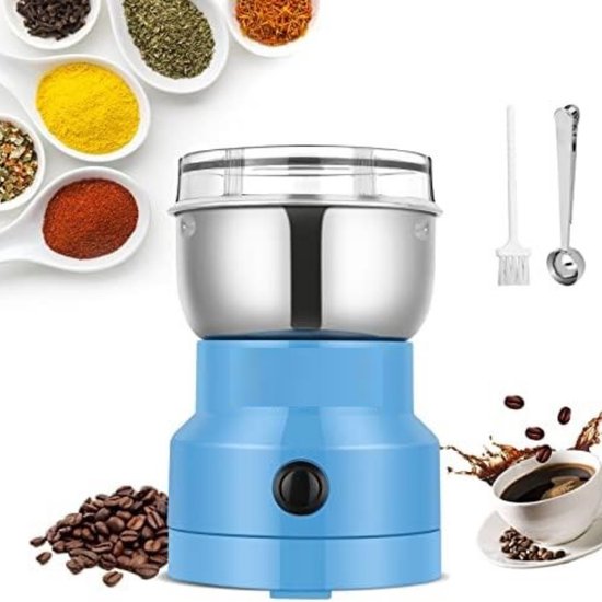 Foto: Graanmolen graanmolen elektrisch spice grinder blauw