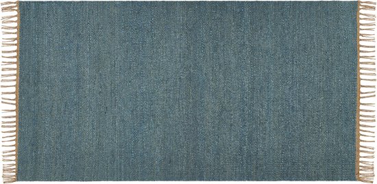 LUNIA - Jute vloerkleed - Blauw - 80 x 150 cm - Jute