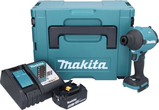 Makita DAS 180 RT1J accu-blazer 18 V borstelloos + 1x accu 5,0 Ah + oplader + Makpac — afbeelding 3