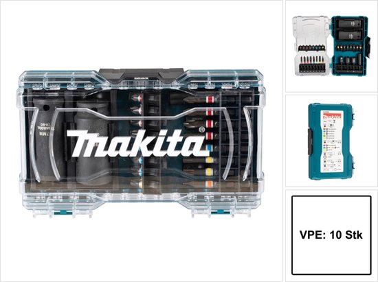 Foto: Makita display bitset 10 x 30 delig assortiment e 07060 10 sleuf kruiskop pozidriv torx inbussleutel