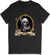 T Shirt Dames Heren - Gamer Skull Print - Zwart - Maat XL